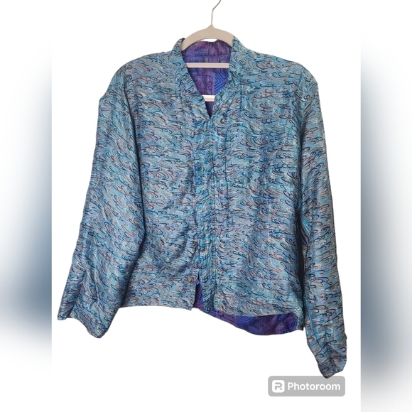 100% Silk Reversible Jacket - Picture 1 of 9